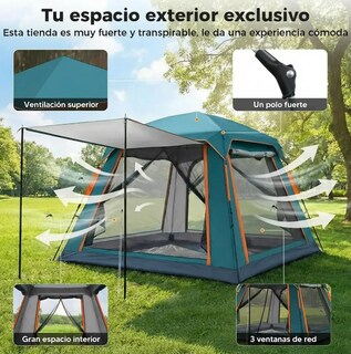 Foto 2 | Foto 2 | Tienda De Campaña Playa 4 Personas Impermeable Modelo Verde