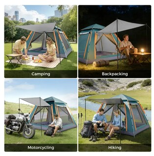 Foto 3 | Foto 3 | Tienda De Campaña Playa 4 Personas Impermeable Modelo Verde