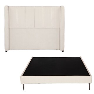 Foto 1 | Foto 1 | Cabecera Dicasa Foss + Base Cama Slim Crema Queen Size
