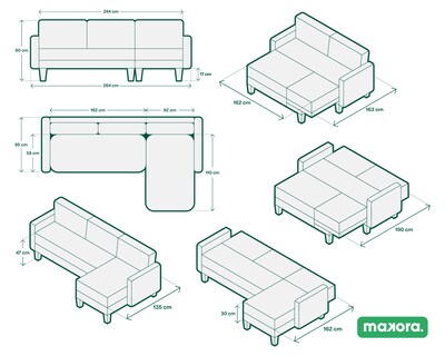 Foto 8 | Foto 8 | Sala Modular Reversible Makora Amelie Rojo Lino Con Memory Foam Y Respaldo Reclinable