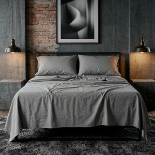 Foto 1 | Foto 1 | Sábanas de Algodón 200 Hilos Real Textil King Size Gris Frescas Y Transpirables