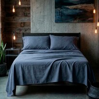 Sábanas de Algodón 200 Hilos Real Textil King Size Azul Frescas Y Transpirables