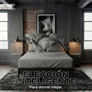 Foto 7 | Foto 7 | Sábanas de Algodón 200 Hilos Real Textil Queen Size Gris Frescas Y Transpirables