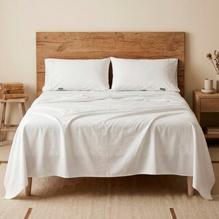 Foto 1 | Foto 1 | Sábanas 100% Algodón 200 Hilos Real Textil Queen Size Blanco Frescas Y Transpirables