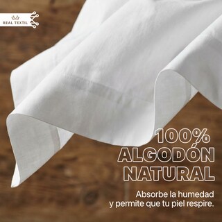 Foto 2 | Foto 2 | Sábanas 100% Algodón 200 Hilos Real Textil Queen Size Blanco Frescas Y Transpirables