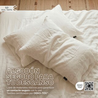 Foto 3 | Foto 3 | Sábanas 100% Algodón 200 Hilos Real Textil Queen Size Blanco Frescas Y Transpirables