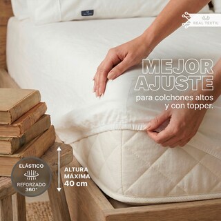 Foto 4 | Foto 4 | Sábanas 100% Algodón 200 Hilos Real Textil Queen Size Blanco Frescas Y Transpirables