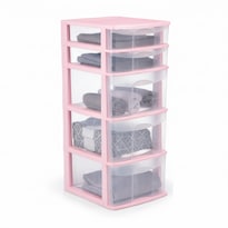 Cajonera Italhome Fox 5 Cajones Transparentes Rosa Blush