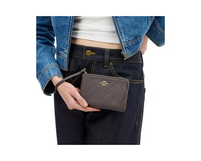 Foto 2 | Foto 2 | Monedero Coach Corner Zip Wristlet Quilting Café