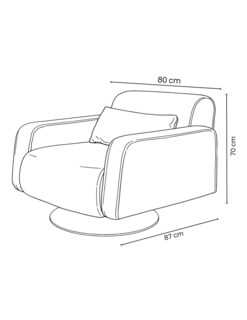 Foto 7 | Foto 7 | Sillón M & E Muebles Kite Gris Giratorio