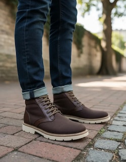 Foto 2 | Foto 2 | Botín Casual R Cómodos 1010 Café de Lona y Piel para Caballero