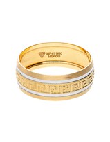 Anillo De Matrimonio Fonelli 205228 Oro Amarillo Y Blanco 14k 8mm Bicolor