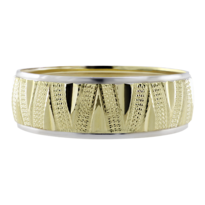 Argolla De Matrimonio Fonelli Ar10-201196 Oro Amarillo Y Blanco 10k Brillo Atemporal