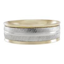 Argolla De Matrimonio Fonelli Ar14-08156m Oro Amarillo Y Blanco 14k Comfort Light 6mm