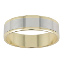 Anillo De Matrimonio Fonelli Ar14-08656m Oro Amarillo Y Blanco 14k 6mm Macizo