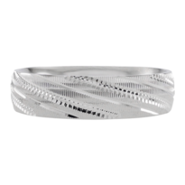 Argolla De Matrimonio Fonelli Oro Blanco 14k 5mm Brillo Clásico Elegante