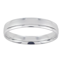 Anillo De Matrimonio Fonelli A14-b102464 Oro Blanco 14k Comfort 4mm