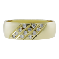 Argolla De Matrimonio Fonelli Oro 14k 6mm Amarillo Con Zirconia Ar14-01886h