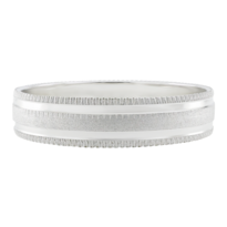 Argolla De Matrimonio Fonelli Ar10-b03734 Oro Blanco 10k Hueca 4mm