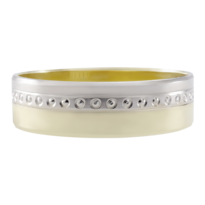 Argolla De Matrimonio Fonelli Ar10-202485 Oro Amarillo Y Blanco 10k Hueca 5mm