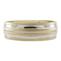 Argolla De Matrimonio Fonelli Ar14-03766h Oro Amarillo Y Blanco 14k 6mm Hueca