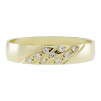 Argolla De Matrimonio Fonelli Ar14-01884h Oro Amarillo 14k 4mm Zirconia Corte Hueco Brillo Atemporal