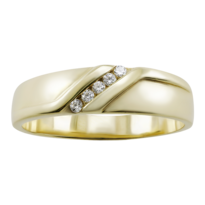 Argolla De Matrimonio Fonelli Arg14-25164 Oro Amarillo 14k Hueca 4mm Con Zirconias