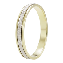 Argolla De Matrimonio Fonelli Ar14-09163m Oro Amarillo Y Blanco 14k Maciza 3mm