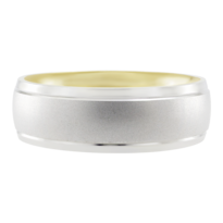 Argolla De Matrimonio Fonelli Ar10-060686 Oro Amarillo Y Blanco 10k Comfort Light 6mm