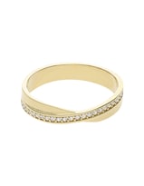 Argolla De Matrimonio Fonelli Arg10-25984 Oro Amarillo 10k Maciza 4mm Con Zirconias