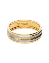 Anillo De Matrimonio Fonelli 204526 Oro Amarillo Y Blanco 14k 6mm Bicolor