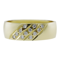 Argolla De Matrimonio Fonelli Oro 14k 6mm Amarillo Con Zirconia Ar14-01886h