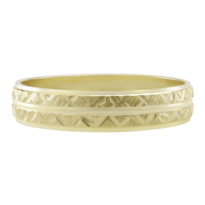 Argolla De Matrimonio Fonelli Ar10-03494h Oro Amarillo 10k 4mm Diseño Brillante Y Ligero