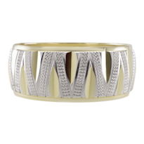 Argolla De Matrimonio Fonelli Ar14-201288 Oro Amarillo Y Blanco 14k Amor Incondicional