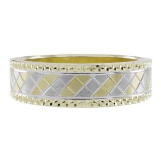Foto 1 | Foto 1 | Argolla De Matrimonio Fonelli Arg14-16686 Oro Amarillo Y Blanco 14k Maciza 6mm