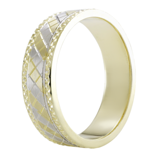 Foto 2 | Foto 2 | Argolla De Matrimonio Fonelli Arg14-16686 Oro Amarillo Y Blanco 14k Maciza 6mm