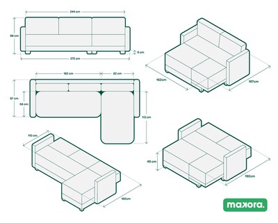 Foto 8 | Foto 8 | Sala Modular Reversible Makora Calak Chocolate Velvet Con Memory Foam Y Respaldo Reclinable