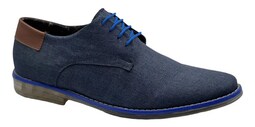 Zapato Casual R Comodos 100 Azul Con Forro Textil Para Caballero