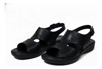 Foto 4 | Foto 4 | Sandalias De Piel Relax 111 Negro Para Mujer
