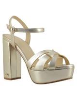 Sandalia De Tacón Westies Dorado Sintético Para Mujer