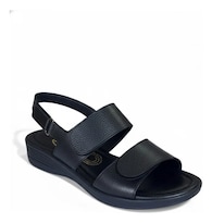 Sandalias De Piel Relax 390 Negro Para Mujer