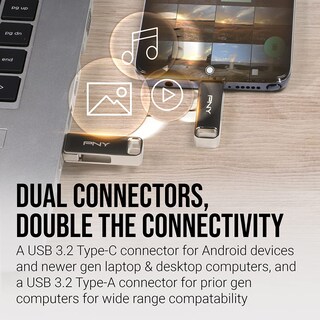 Foto 5 | Foto 5 | Unidad Flash Pny Duo Link 256gb Usb 3.2 Type-c Para Android - Venta Internacional.