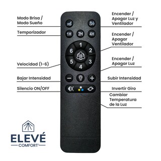 Foto 8 | Foto 8 | Ventilador de Techo Eleve Comfort M2 Negro con Luz Led