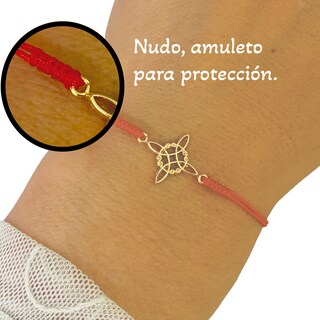 Foto 3 | Foto 3 | Pulsera Roja Nudo De Bruja Oro Laminado Amuleto Vangania