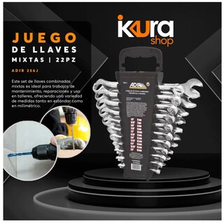 Foto 2 | Foto 2 | Juego Llaves Mixtas 22 Pzas Adir 256-j