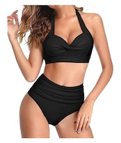 Traje De Baño Mujer Dos Piezas Halter Modelo Negro M