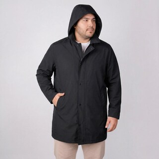 Foto 1 | Foto 1 | Chamarra Larga Greenlander Plus Size Con Capucha Desmontable Para Hombre Negro