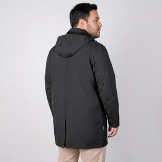 Foto 2 | Foto 2 | Chamarra Larga Greenlander Plus Size Con Capucha Desmontable Para Hombre Negro