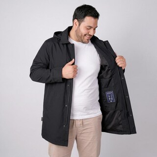Foto 4 | Foto 4 | Chamarra Larga Greenlander Plus Size Con Capucha Desmontable Para Hombre Negro