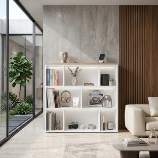 Foto 5 | Foto 5 | Librero Minimalista Hogare Canadá Blanco Con Roble